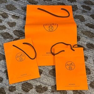 Hermès Orange Shopping Bag Set